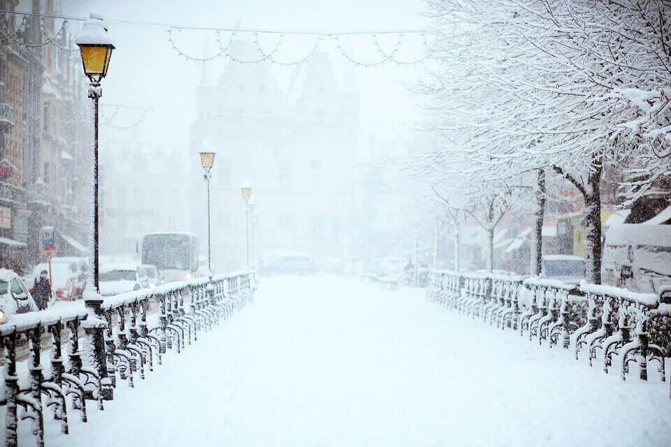 are you ready for long distance moving and romantic landscapes of city in the winter covered in snow