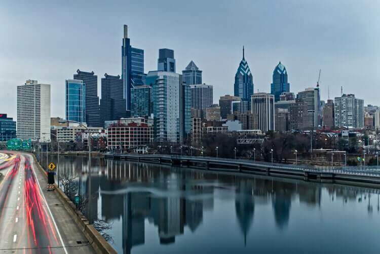 Philadelphia Skyline and the Delaware River