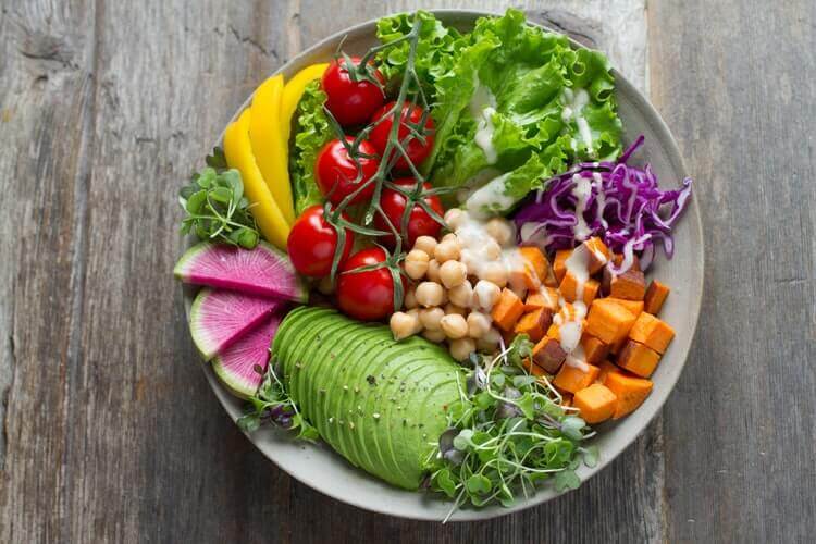 Colorful vegetarian bowl