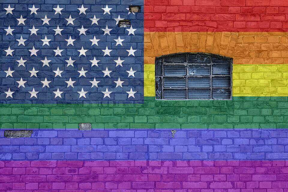 wall with a gay flag