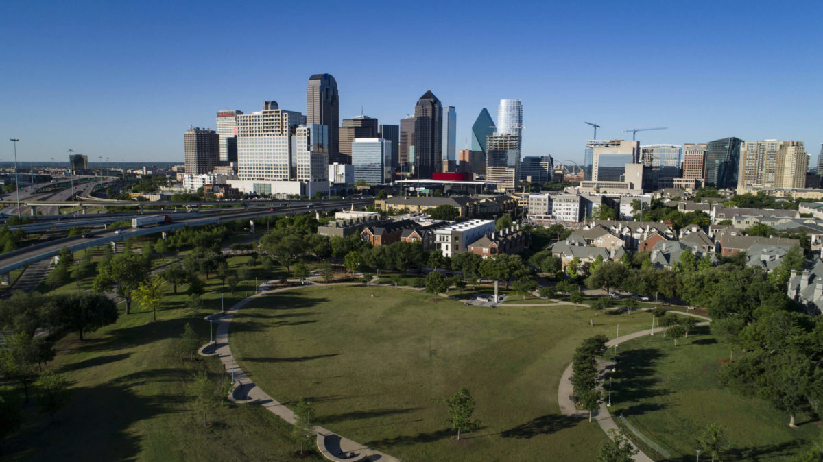 An aerial view of the park in Dallas