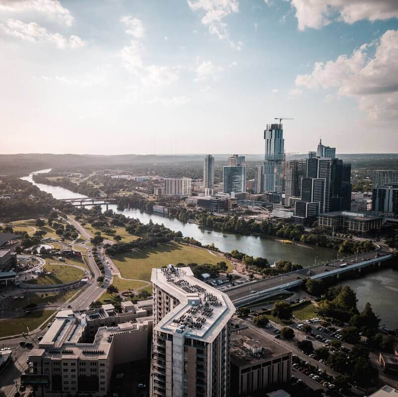 Aerial view of Austin