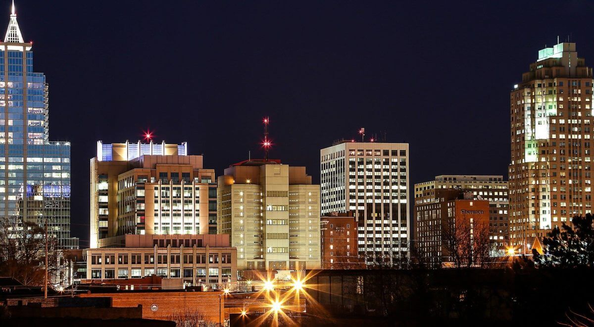 Raleigh during the night