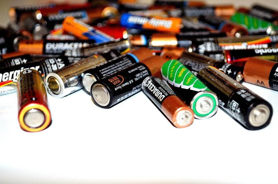 A pile of batteries