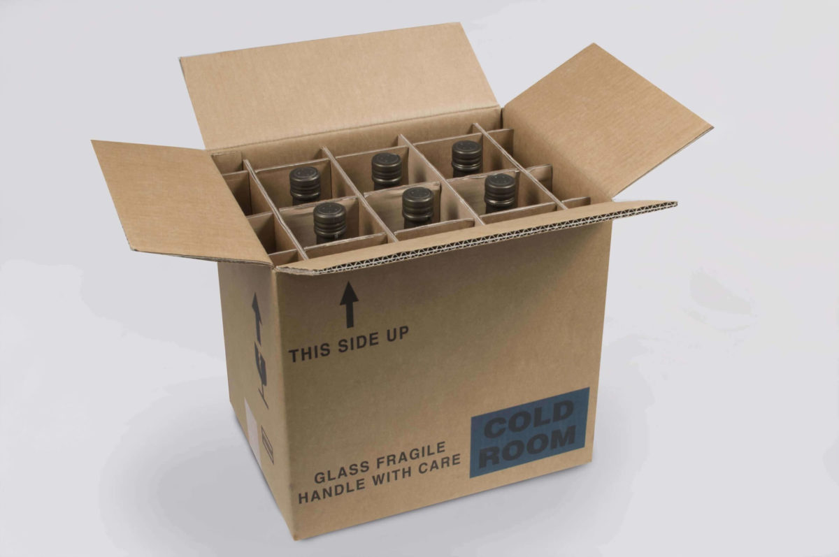 crate with separators for bottles