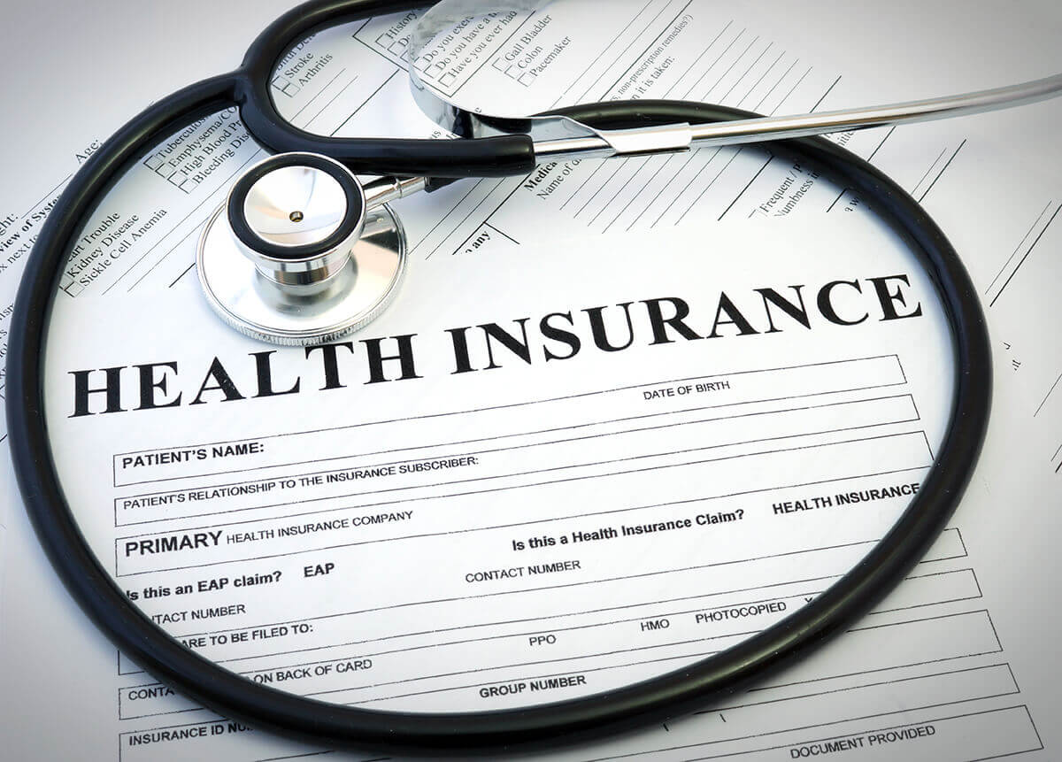 Health insurance certificate on the table