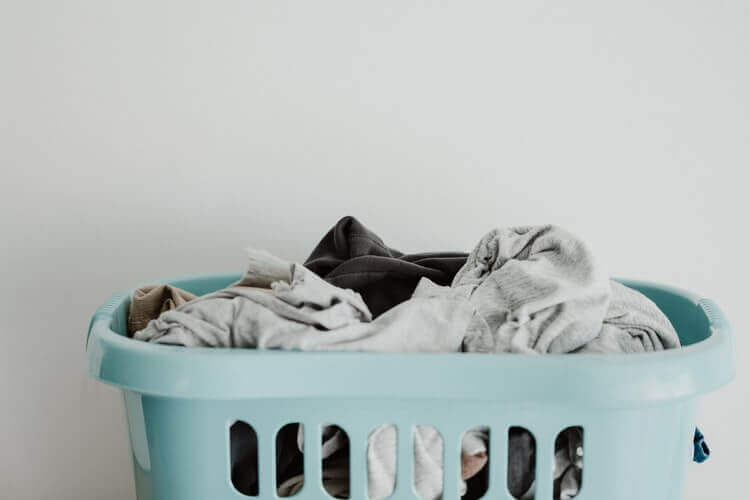 A basket full of dirty laundry