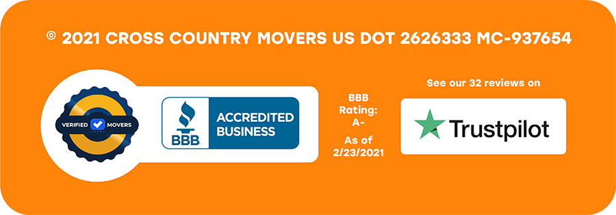 Cross Country Moving Company’s BBB rating and USDOT number