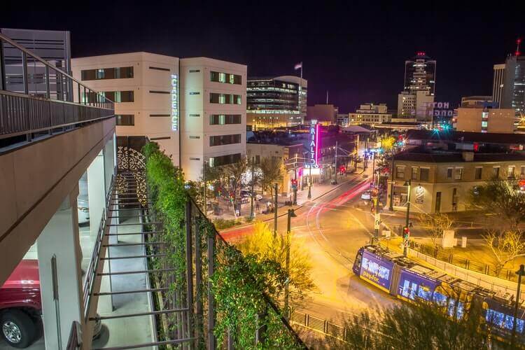 Downtown Tucson at night