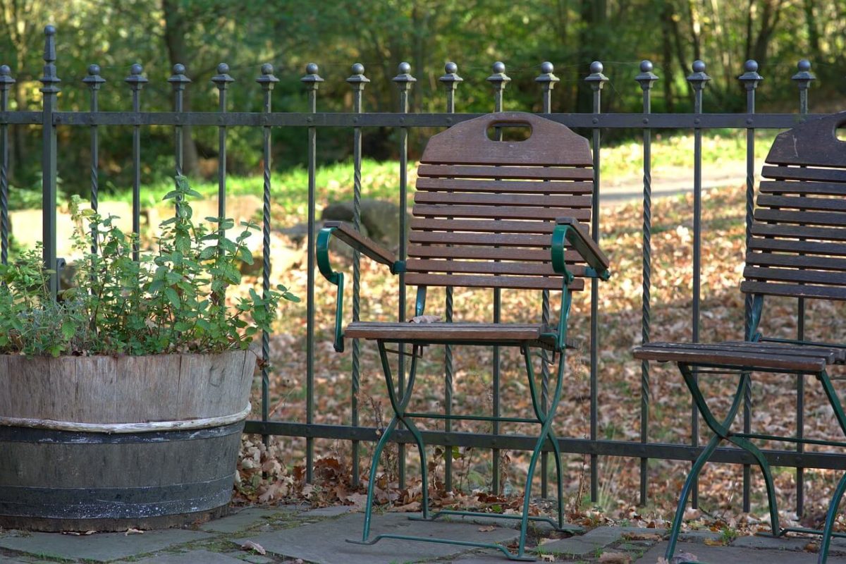 Two garden stools