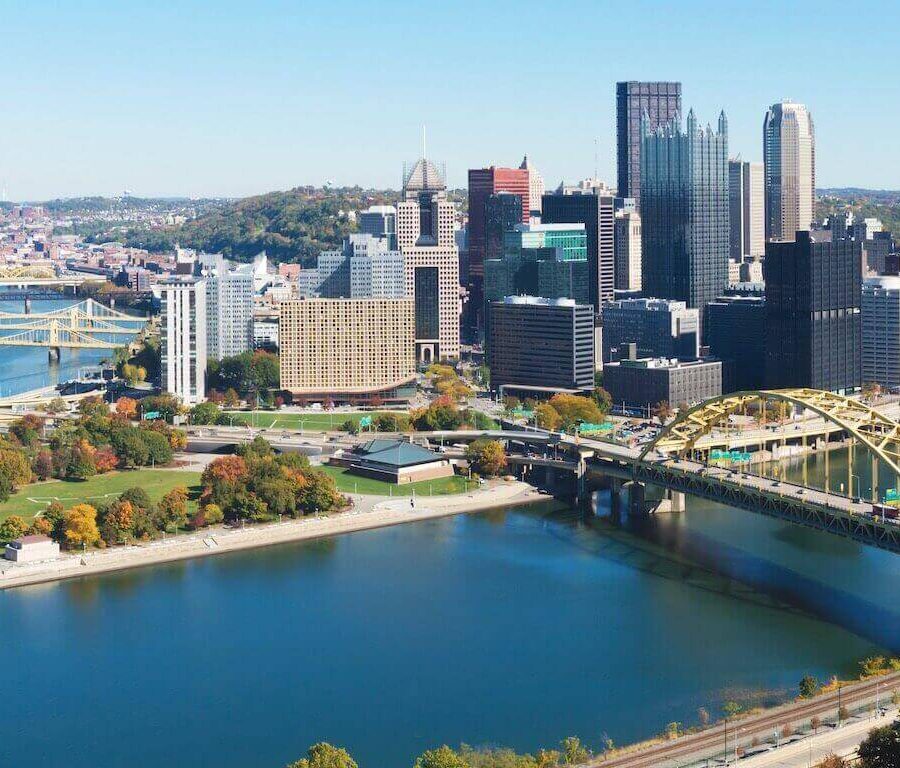 View of Pittsburg after using long-distance moving services