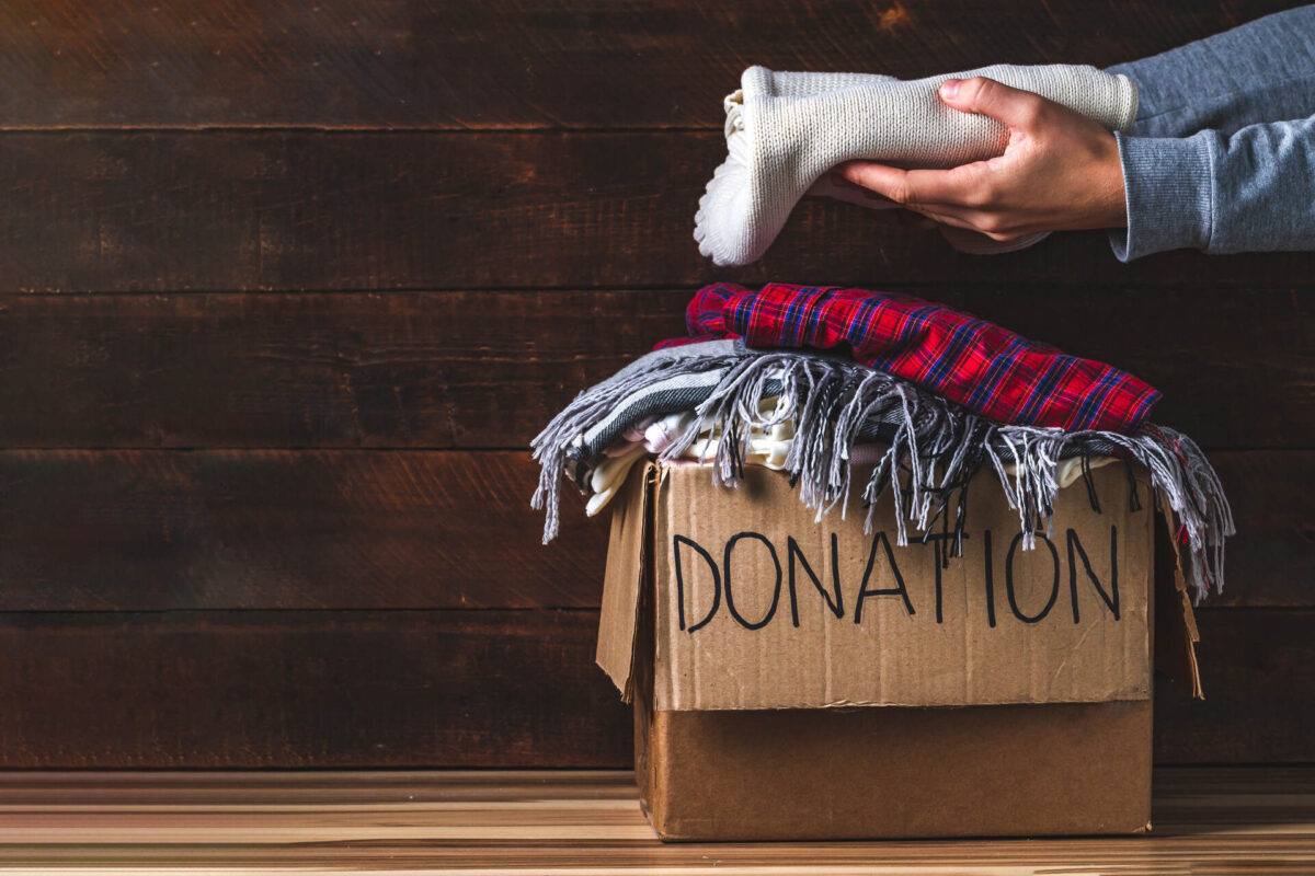 Donate box with clothes