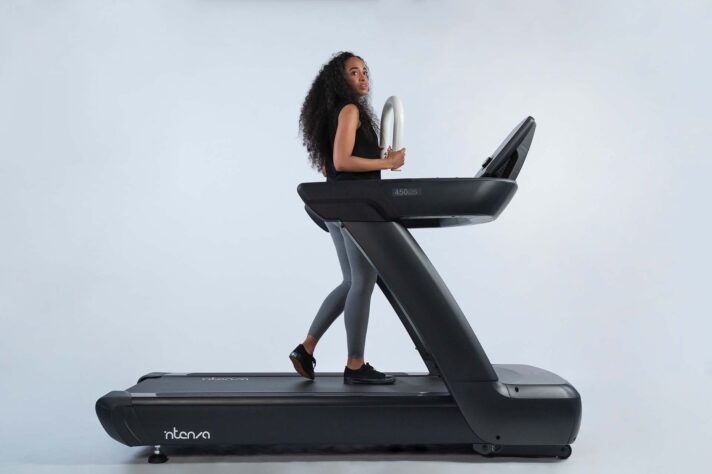 Girl using a treadmill