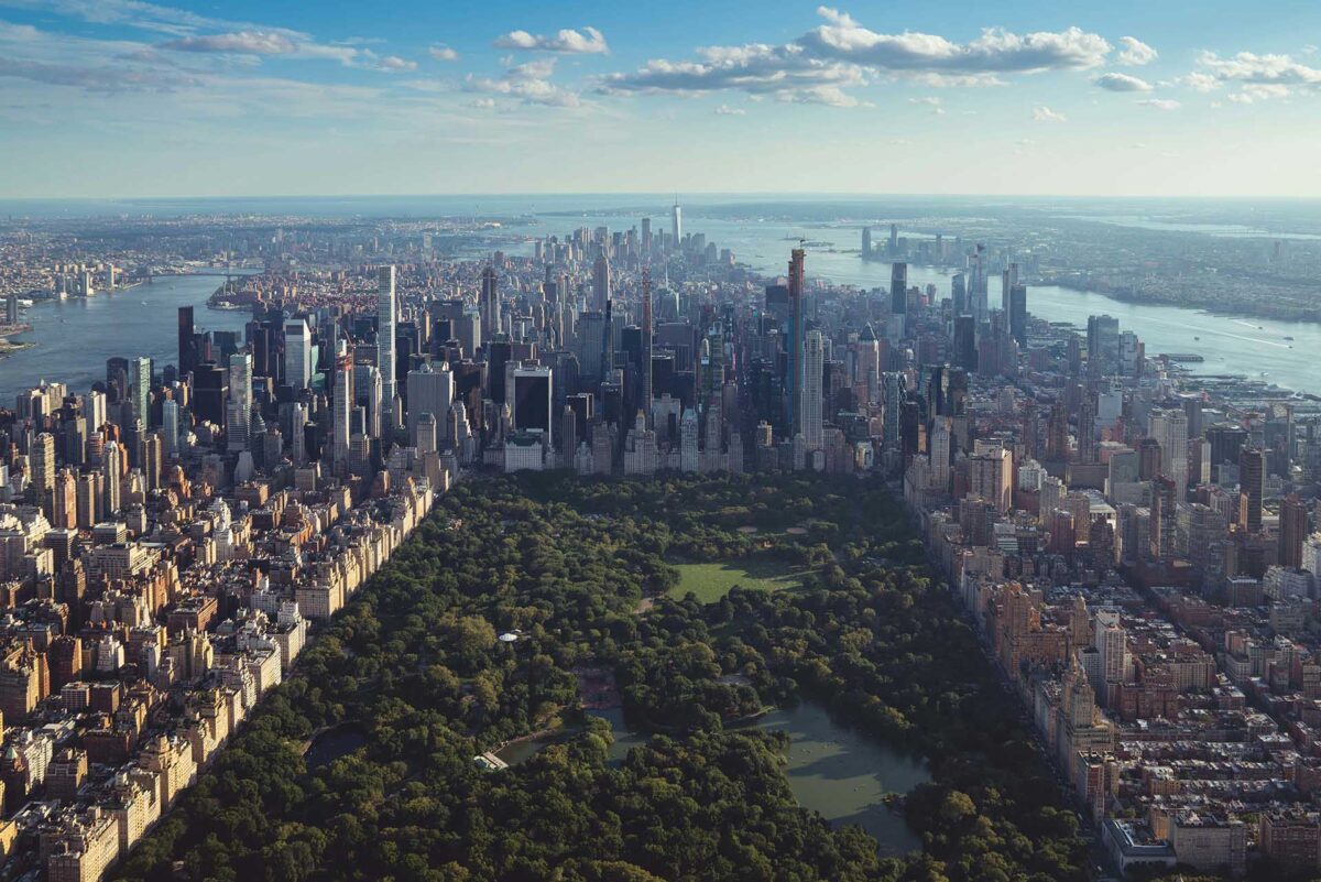 A view of New York City from Central Park