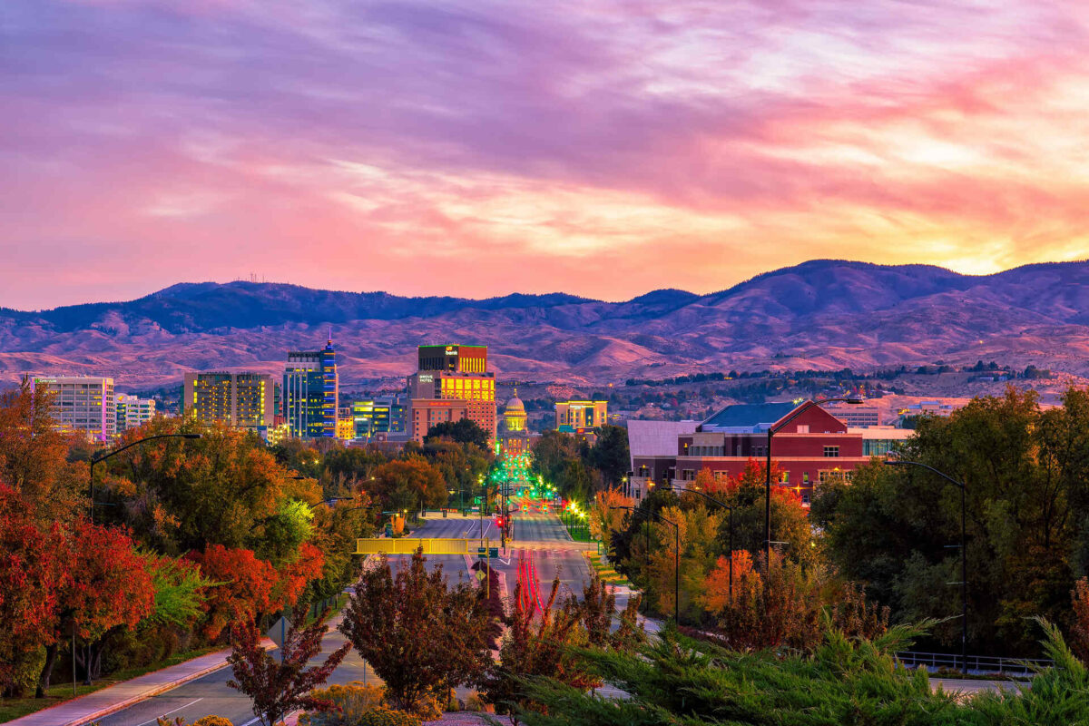 Boise with the mountains in the background